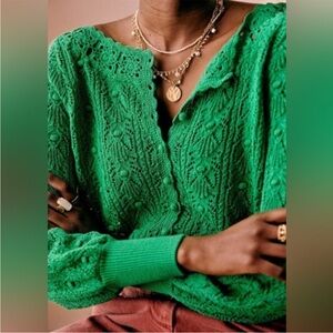 NWOT Sézane Artie Crochet Knit Jumper Sweater